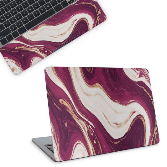 Burgundy Marble Textured Laptop Skin