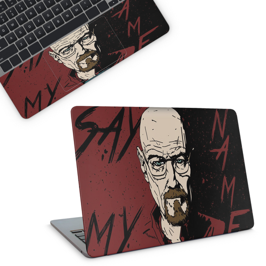 Laptop Skin - Breaking Bad Walter White Movie Poster with text say my name (top)