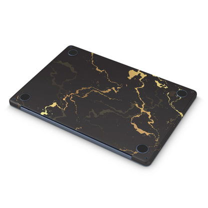macbook skins with golden marble texture on bottom