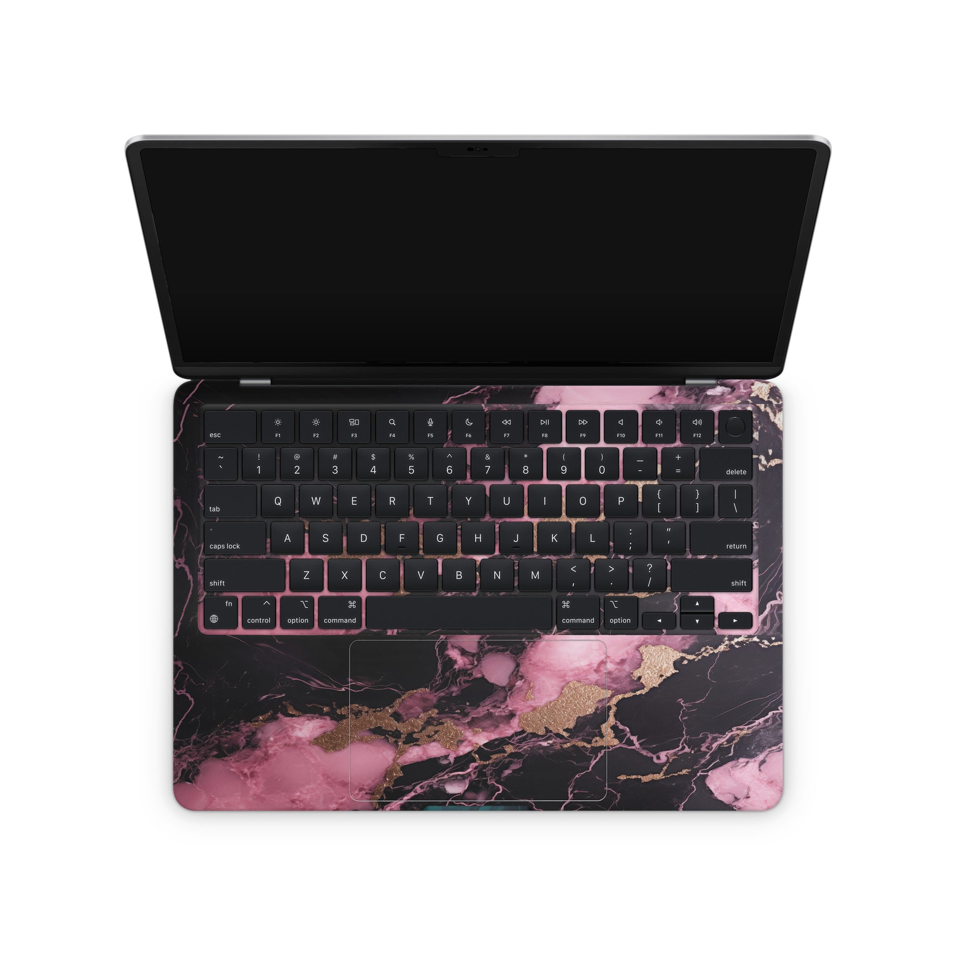 Black & Pink Marble Texture Macbook Skin