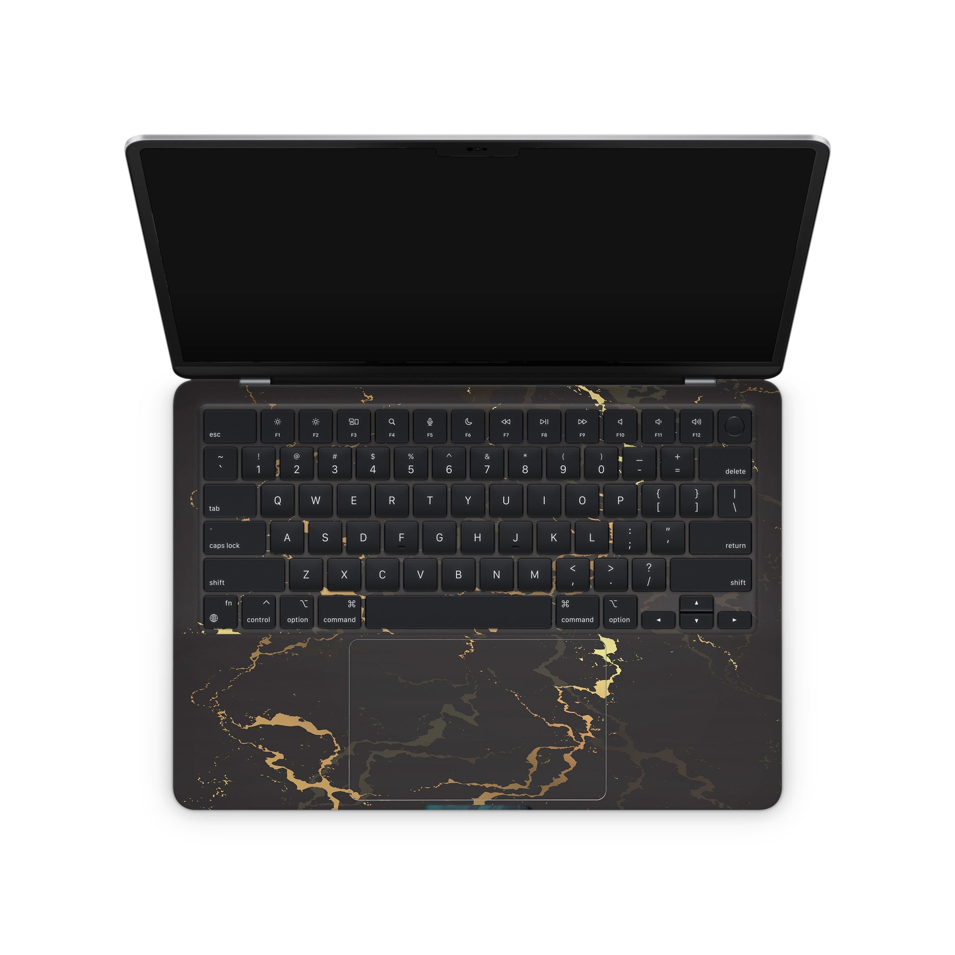 Golden Marble Texture Macbook Skins keyboard area