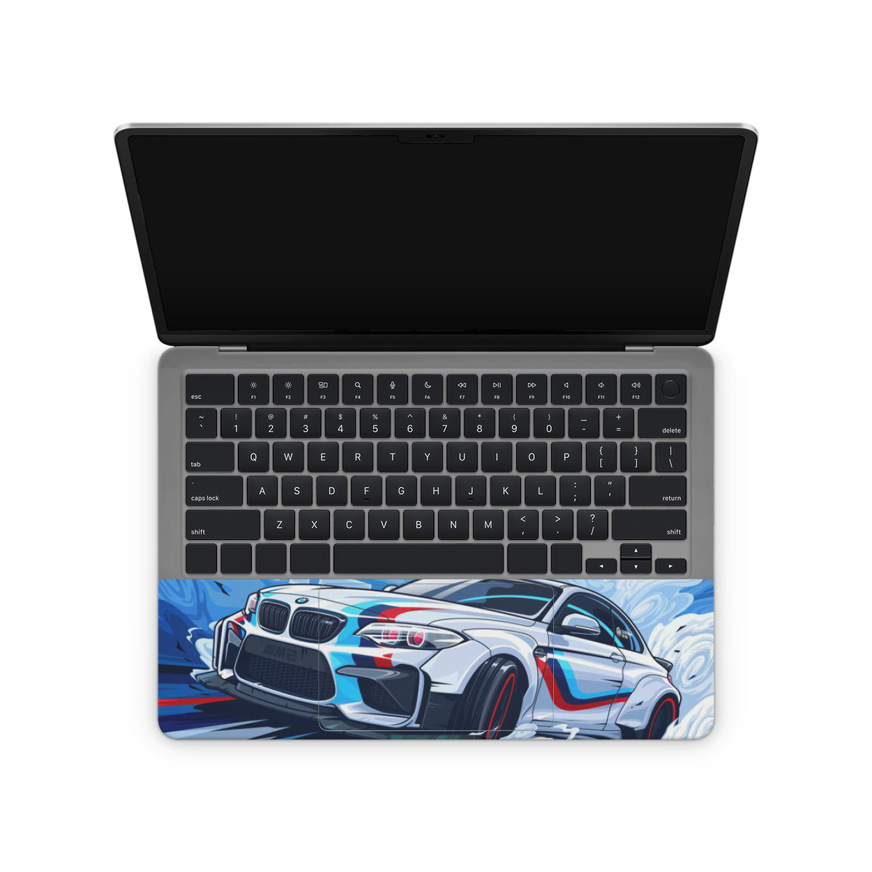 laptop skins - bmw car with blue background inside
