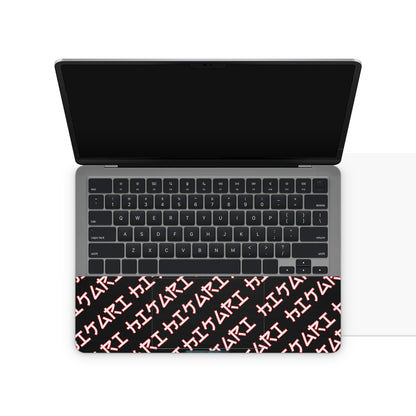 Laptop skin with anime girl design on touchpad area