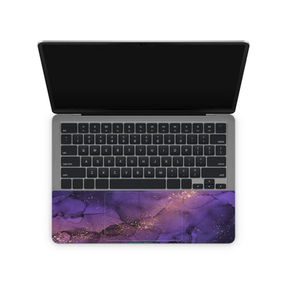 laptop skin with purple marble texture skin on touchpad area