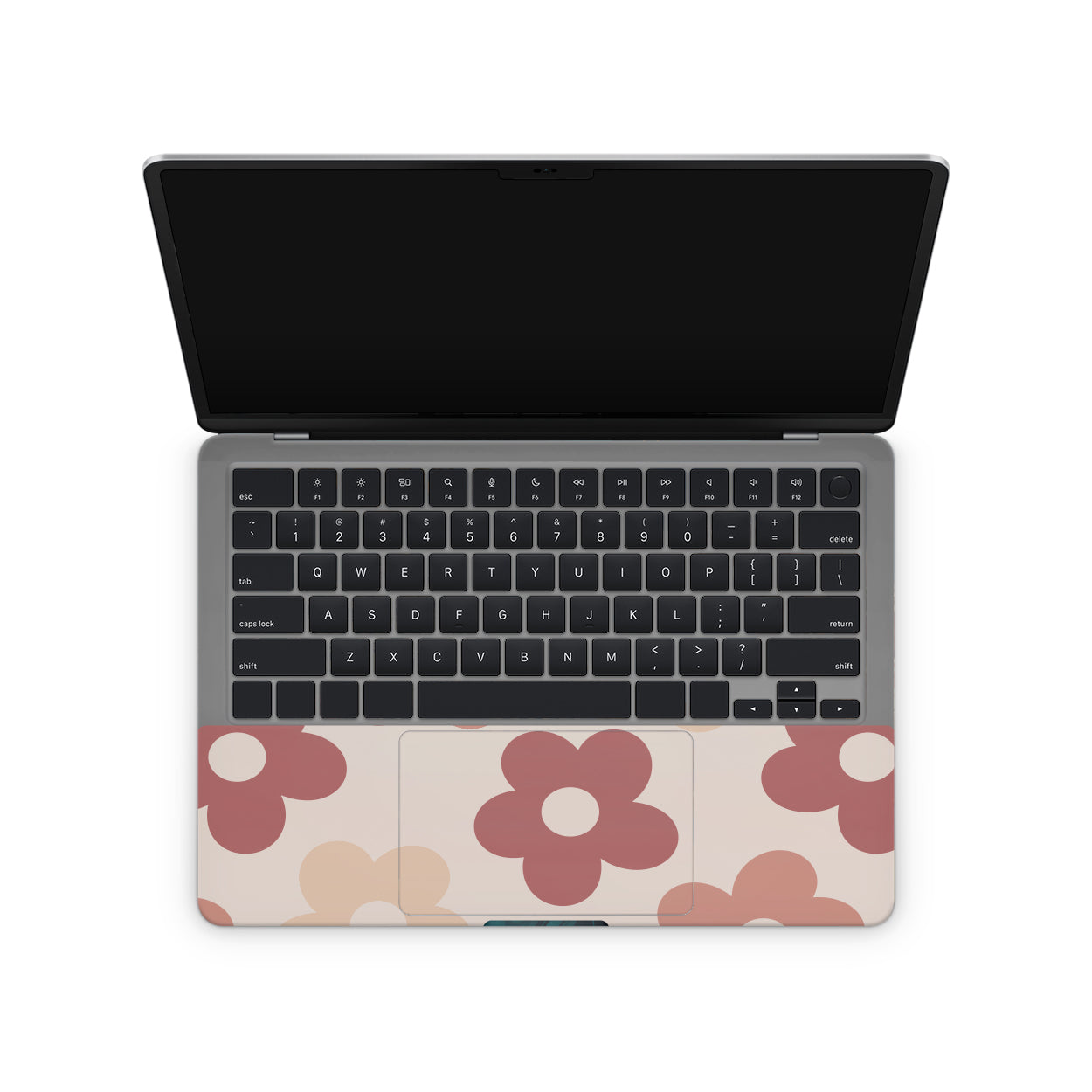 laptop skin beige flowers on touchpad area