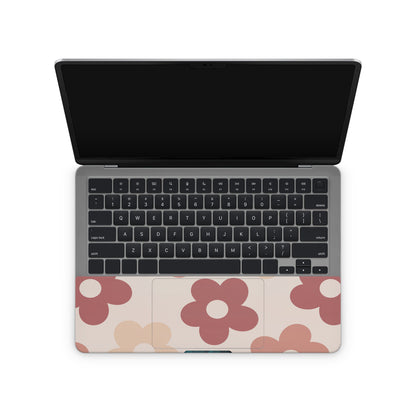 laptop skin beige flowers on touchpad area