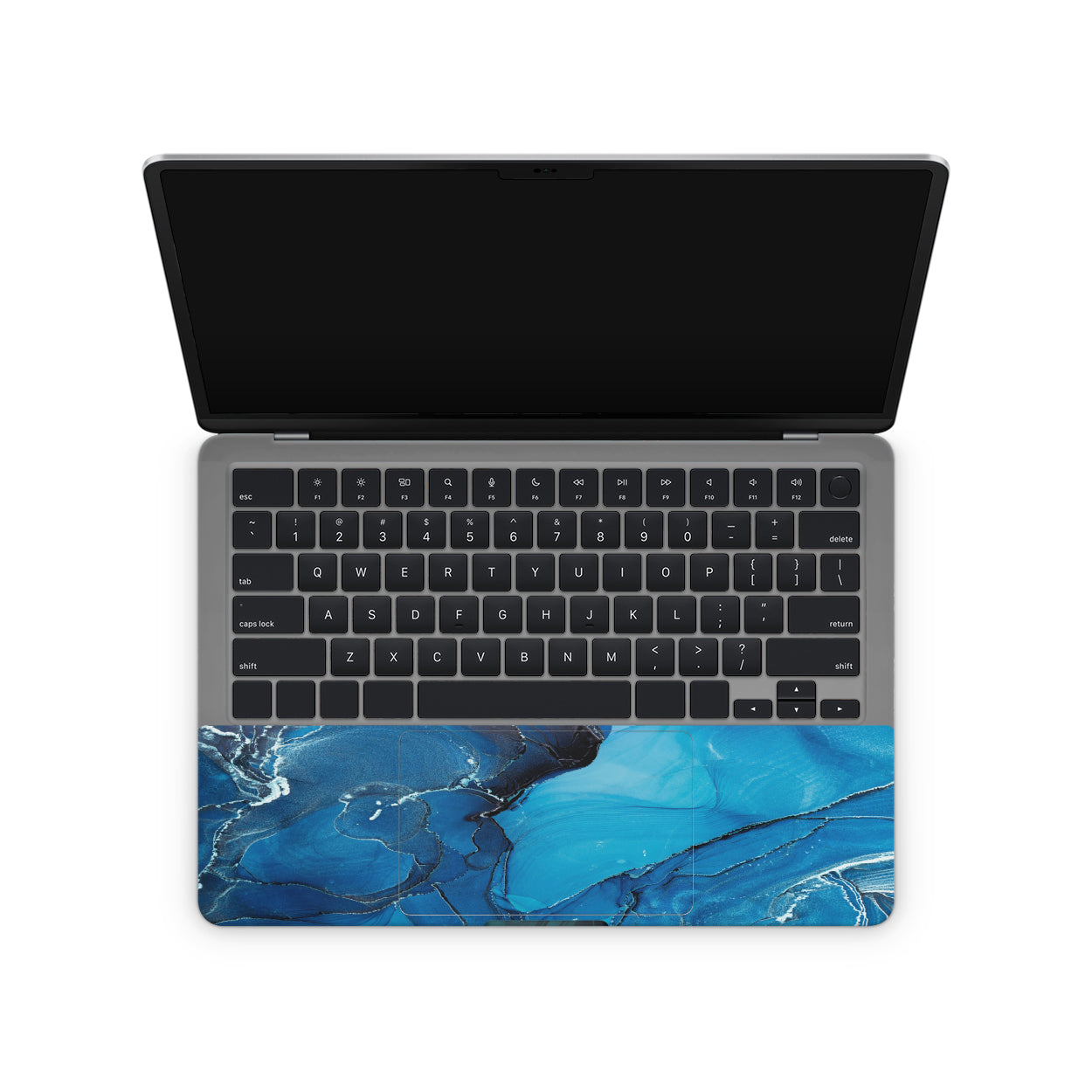 Sea Blue Marble Textured Laptop Skins