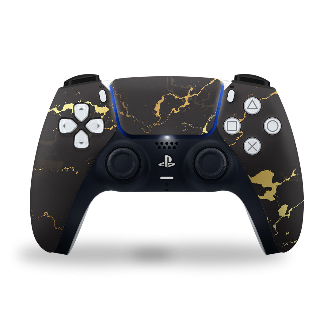 PS5 Gold marble texture controller skins 2x