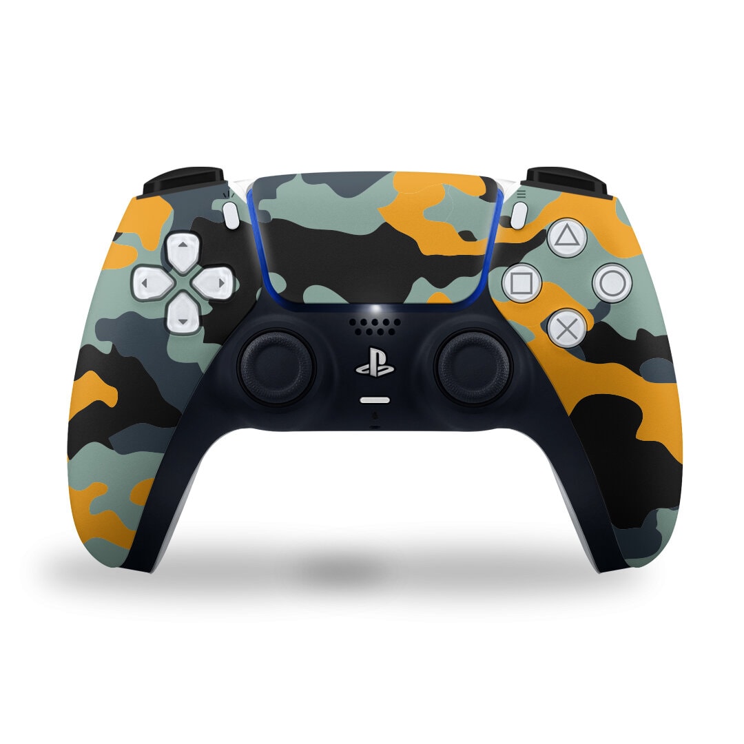 PS5 Yellow Camouflag Controller Skin 2x - controller skins