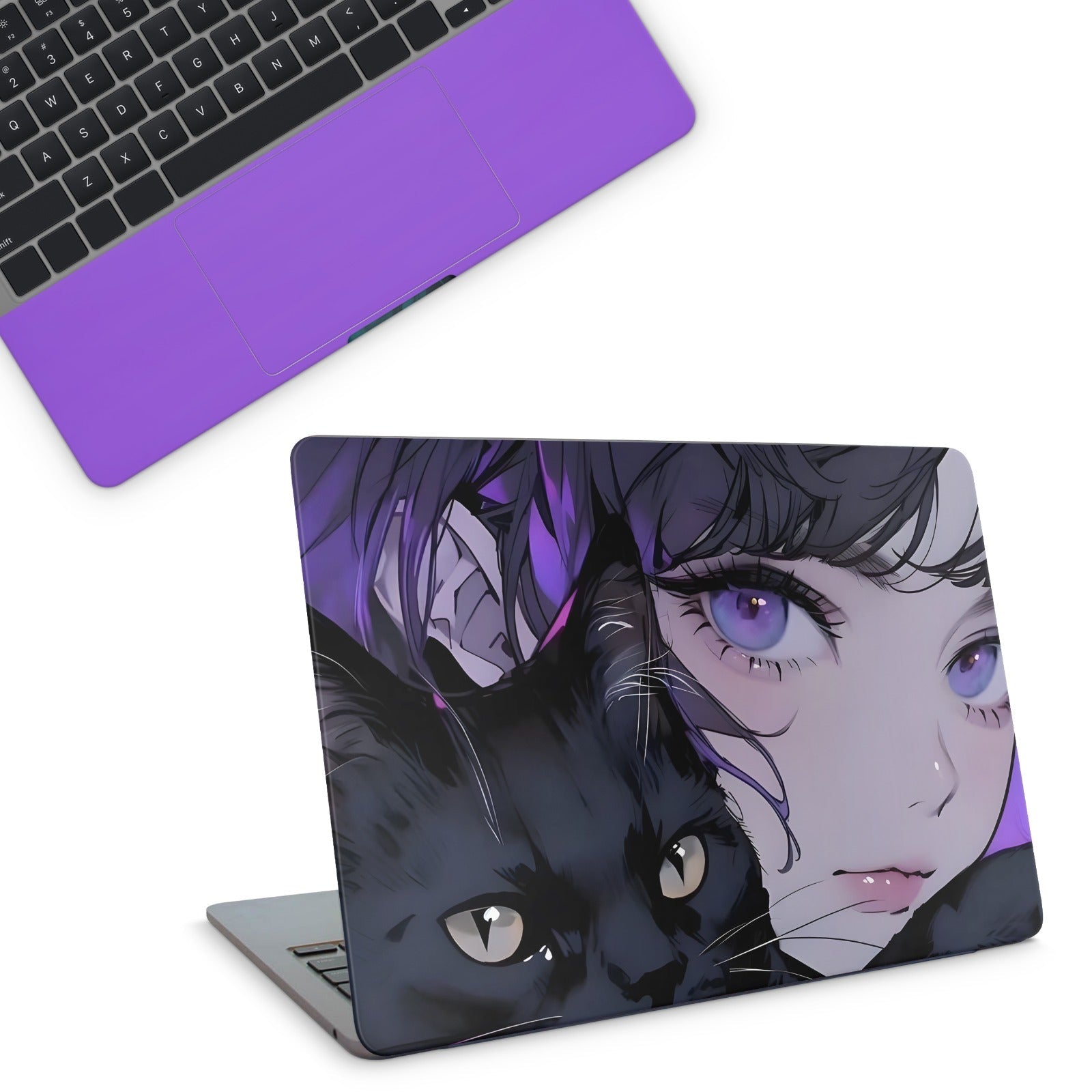 Purple Anime Girl Laptop Skin - laptop skins
