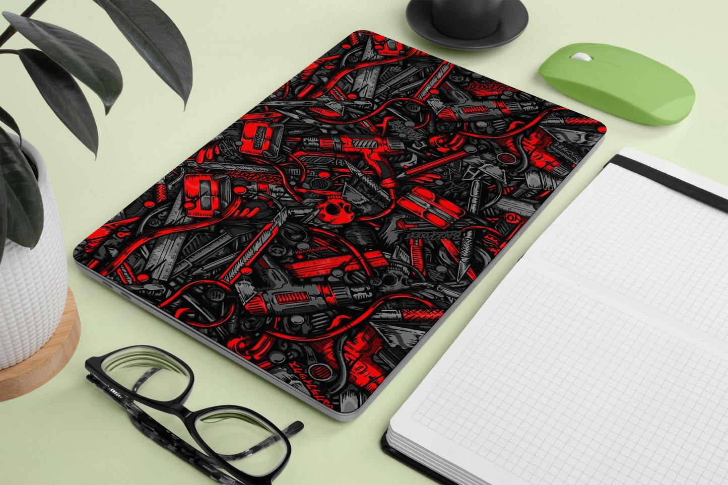 Red Abstract Macbook Skin - macbook skins