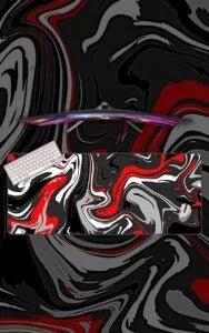 Red Black And White Topography | Abstract Art Mousepads | Custom Mousepads | Large Desk Mat/Mousepads | In Pakistan - mousepads