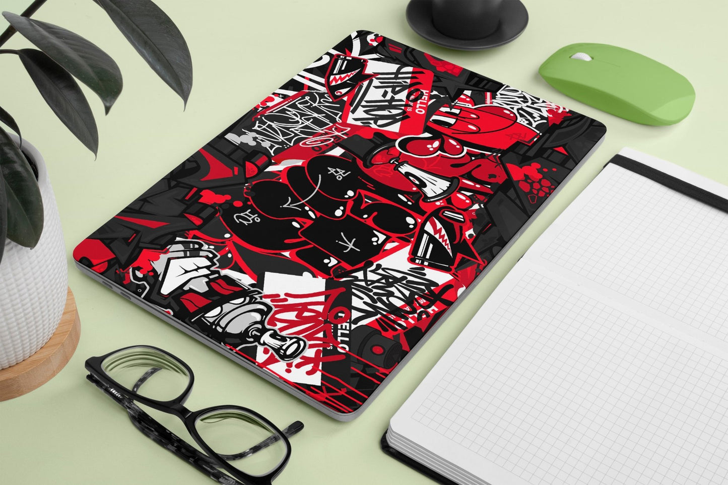 Red Graffiti Macbook Skin - macbook skins