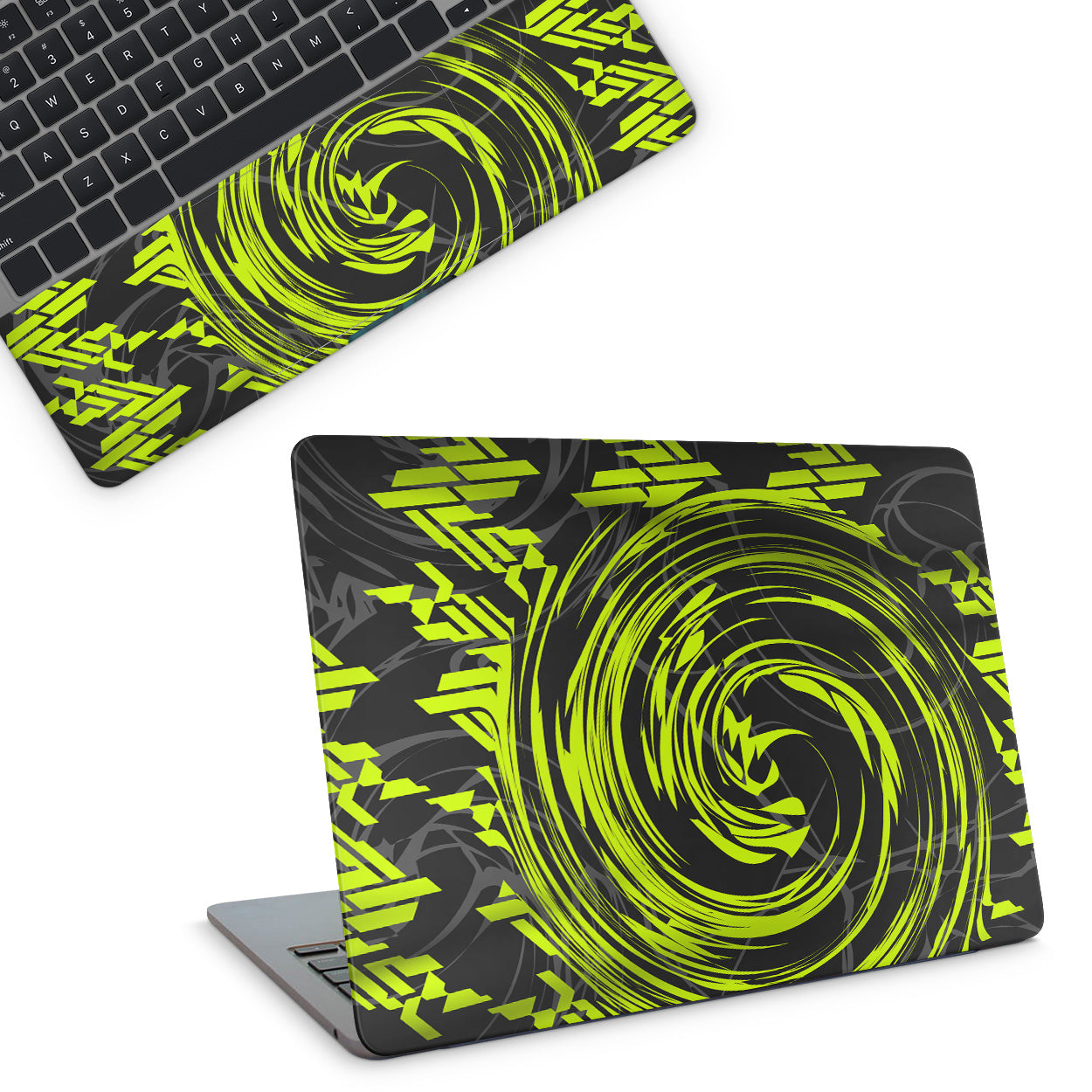 Green Swirl Laptop Skin