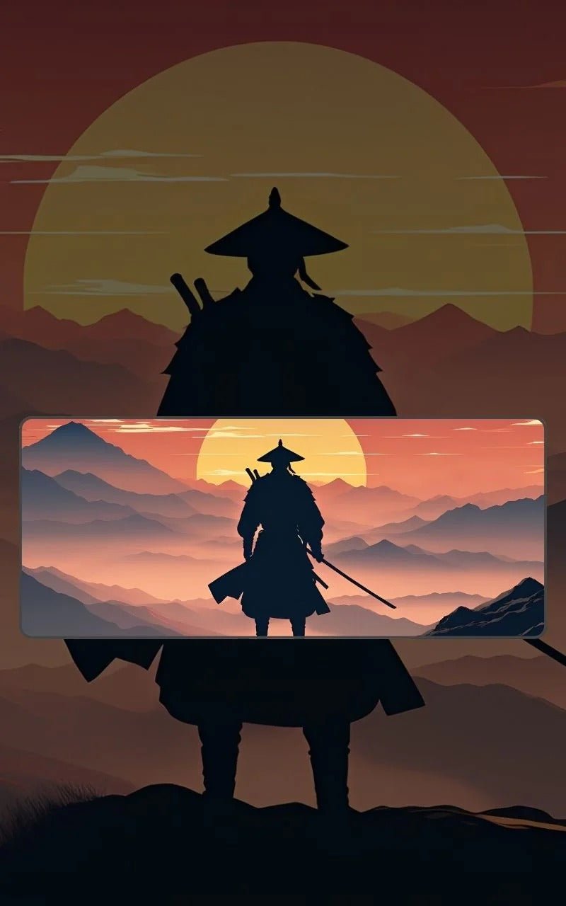 Samurai At Sunset | Minimalist Mousepads | Custom Mousepads | Large Desk Mat/Mousepads | In Pakistan - mousepads