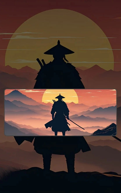 Samurai At Sunset | Minimalist Mousepads | Custom Mousepads | Large Desk Mat/Mousepads | In Pakistan - mousepads