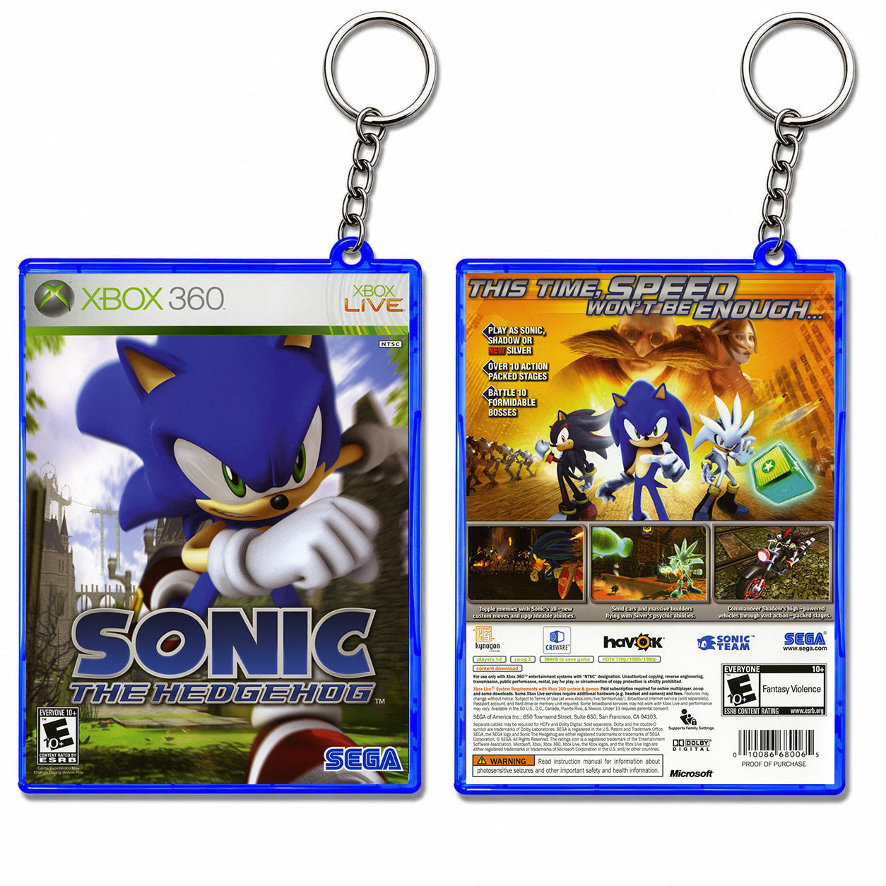 Sonic The Hedgehog Keychain