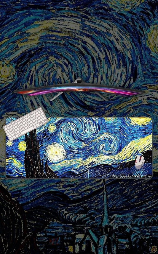 The Starry Nights | Minimalist Mousepads | Custom Mousepads | Large Desk Mat/Mousepads | In Pakistan - mousepads