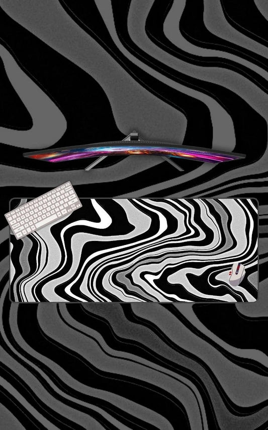 White & Black Topography | Abstract Art Mousepads | Custom Mousepads | Large Desk Mat/Mousepads | In Pakistan - mousepads