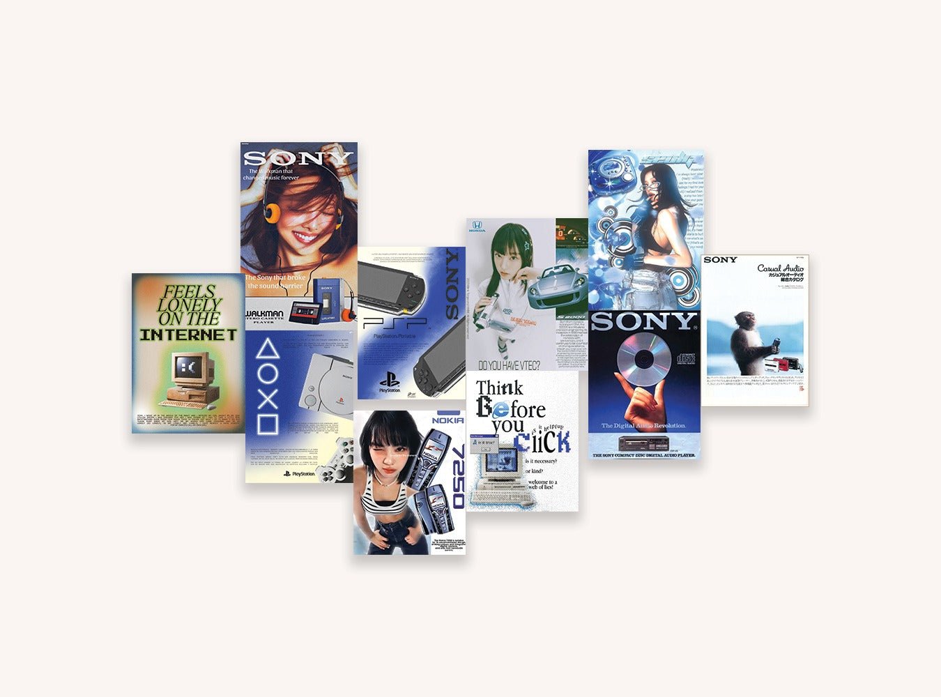 Y2k Futuristic Posters Set (x10 A5) - Poster set